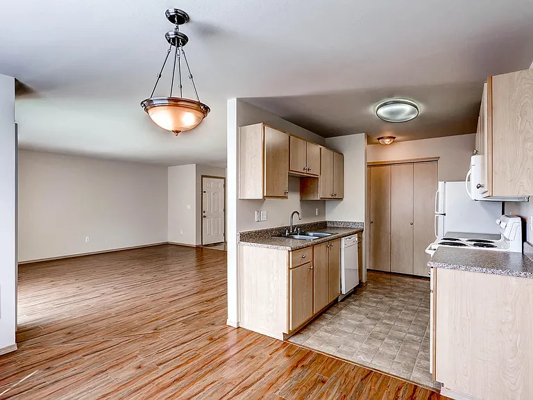 A Standard Living Room and Kitchen at The Regency Apartments