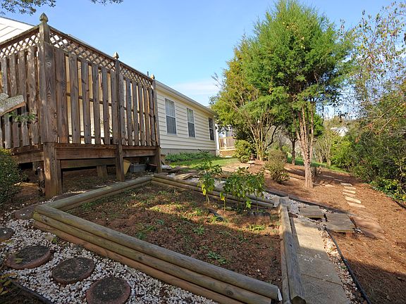back yard is terraced
