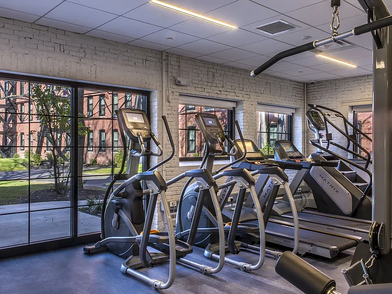 Fitness Center With Tall Windows