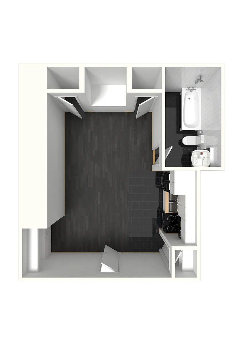 Floor plan Studio Unfurnished