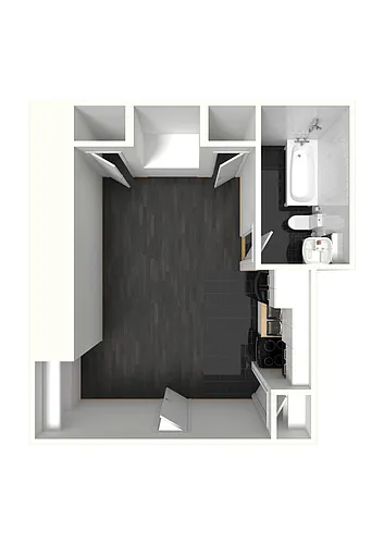 Floor plan Studio Unfurnished