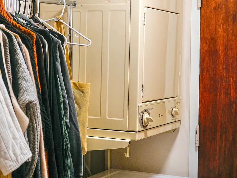 Washer and dryer in walk-in closet