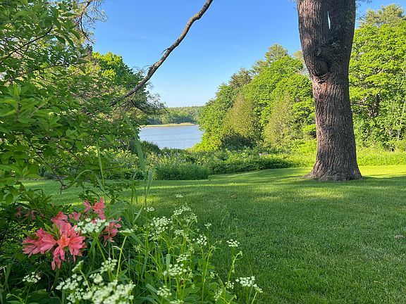 view of the river from the backyard