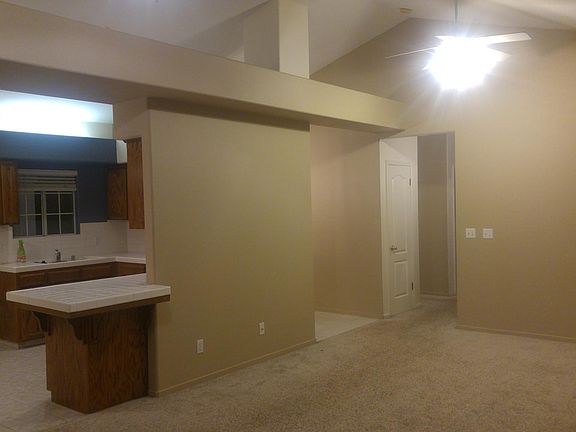 vaulted ceilings in family room kitchen, entryway in master 