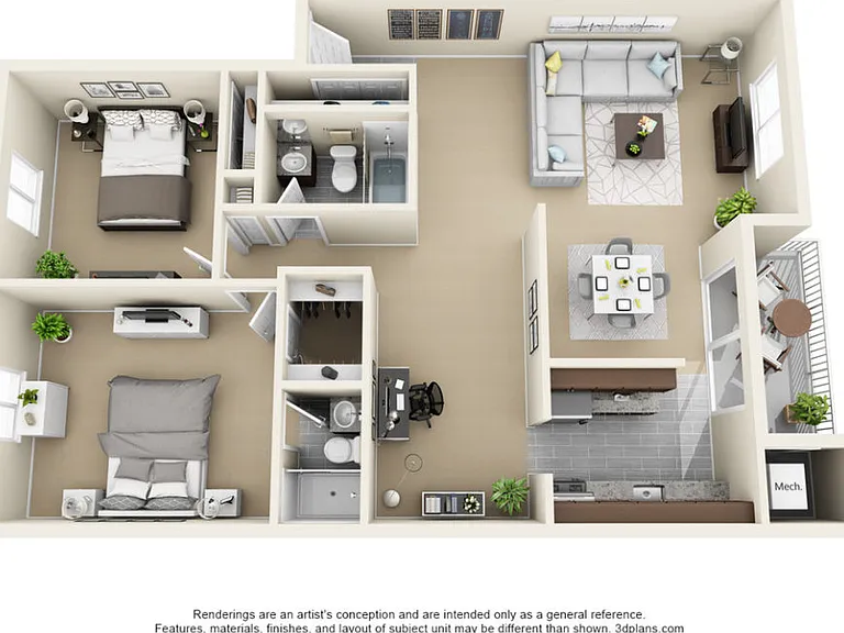 The Washington 2 Bedroom Floor Plan The Washington 2 Bedroom Floor Plan