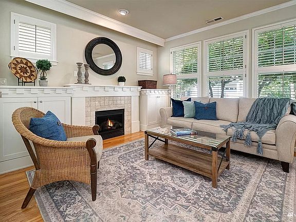 Family room with gas fireplace