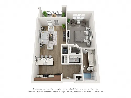 Floor plan One-Bedroom Apartment (A4)
