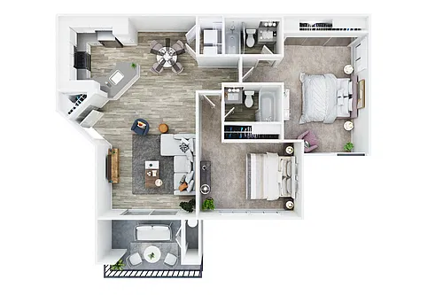 Floor plan 2 Bedroom 2 Bath