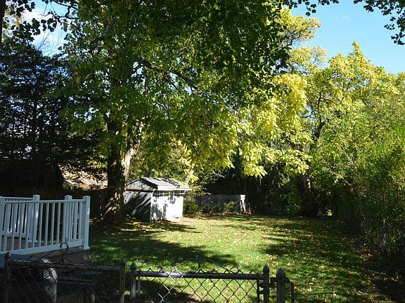 Private fenced in backyard
