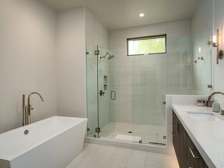 Mater Bath w/heated Floors, oversized Shower, free standing Tub and dual vanities.
