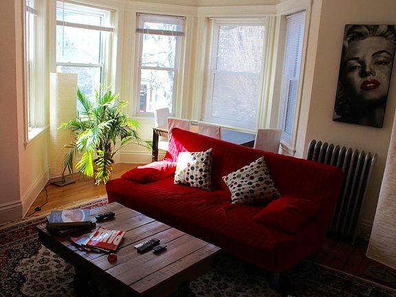 Living room with bay window
