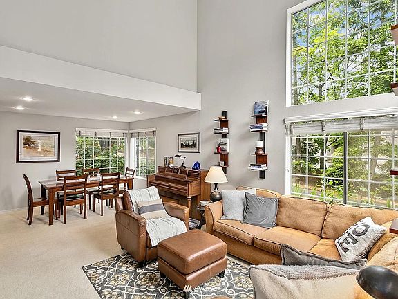 View from living room into full dining area