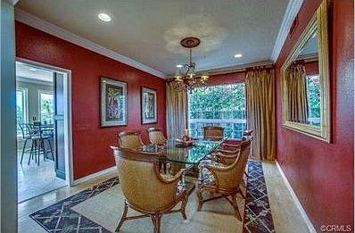 Beautifully designed Dining Room with custom paint, recessed lig
