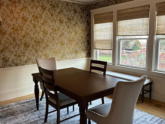 Dining room at dusk.