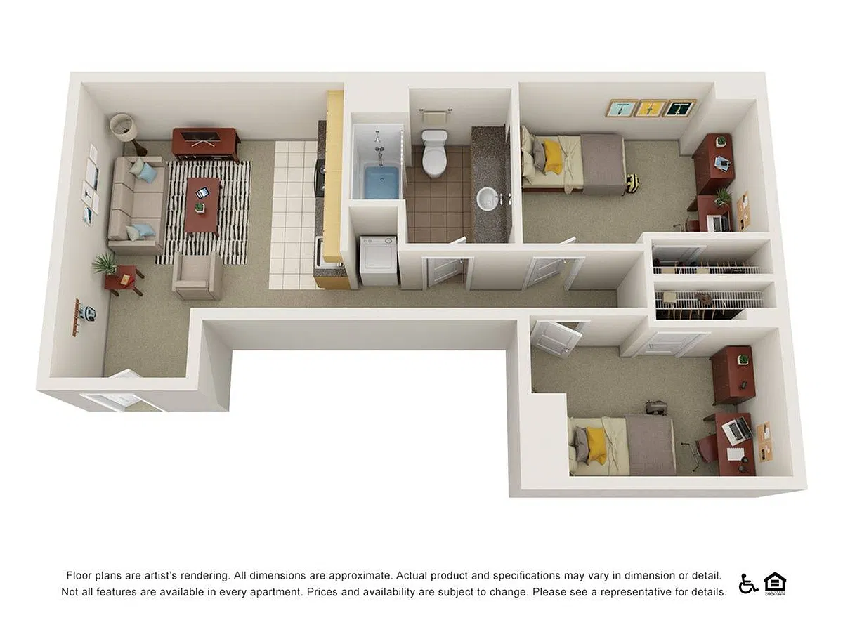 Floor plan 2x1 Basic (CK) (Kitchenette)