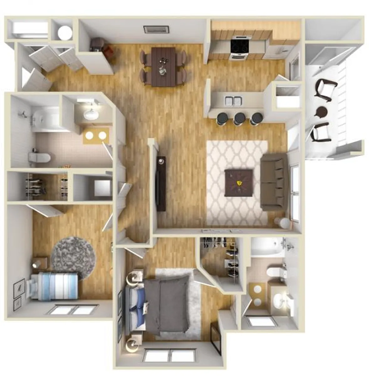 Floor plan 2X2 EXT - M