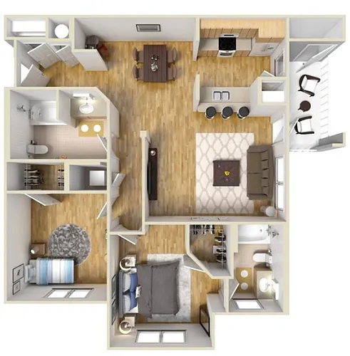 Floor plan 2X2 EXT - M