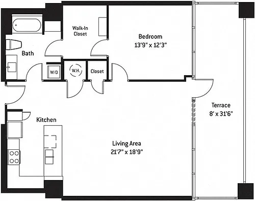 Floor plan 1R