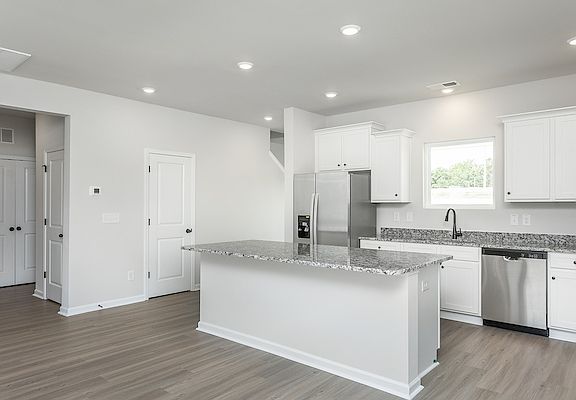 Angled view of the kitchen