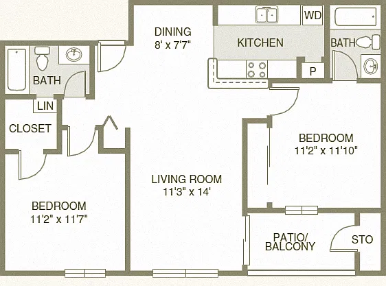 Floor plan Two Bedroom
