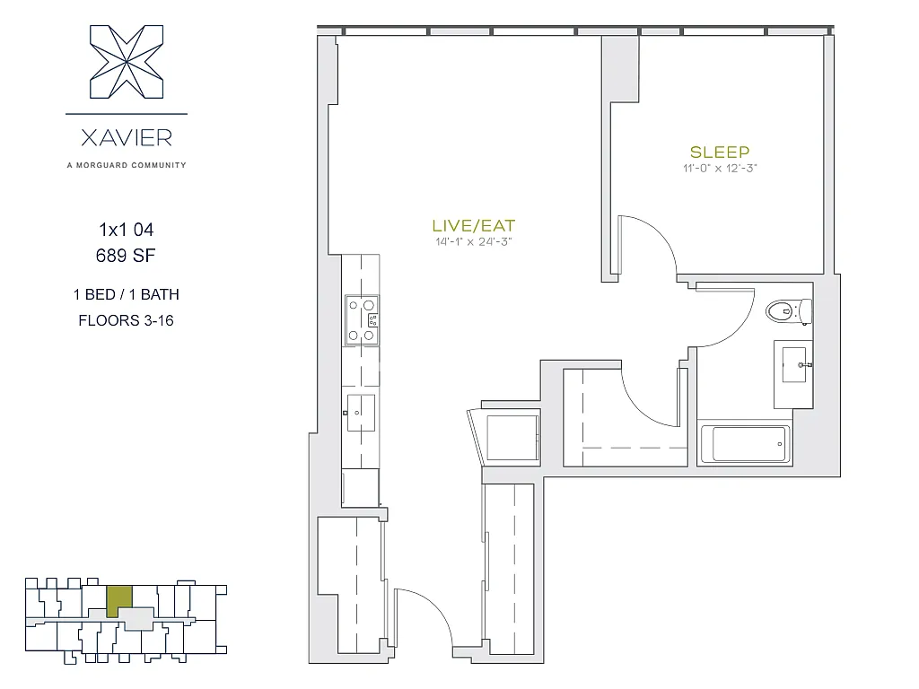 Floor plan 1X1 04