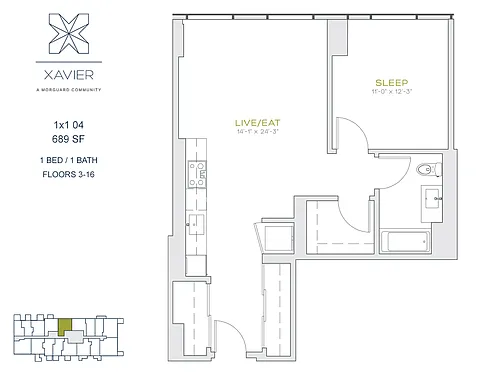 Floor plan 1X1 04