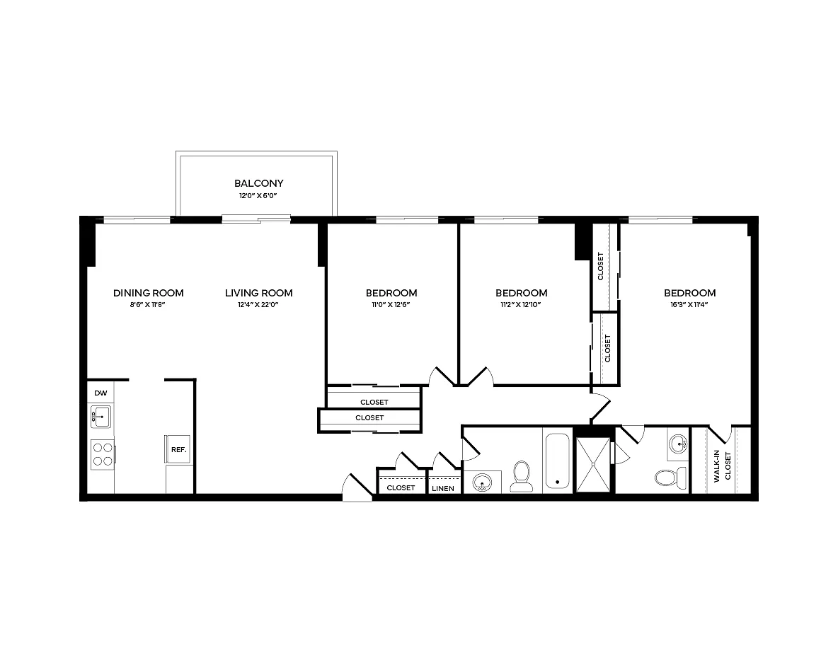 Floor plan 3 Bedroom