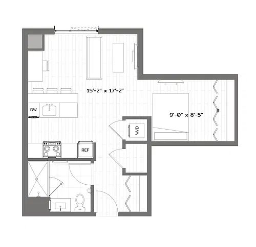 Floor plan Studio-B-S5