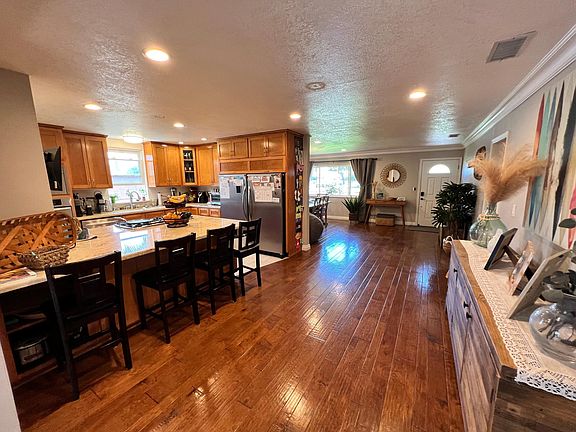 View from living room to front door