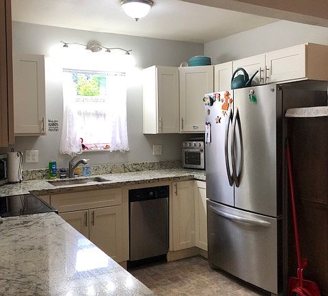 Shared Kitchen. Dedicated, private cupboards and refrigerator freezer space.