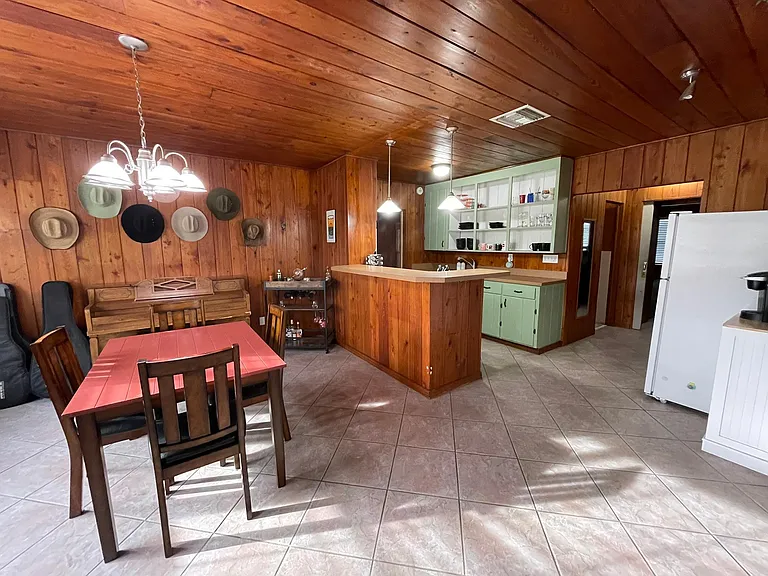 Dining room and kitchen