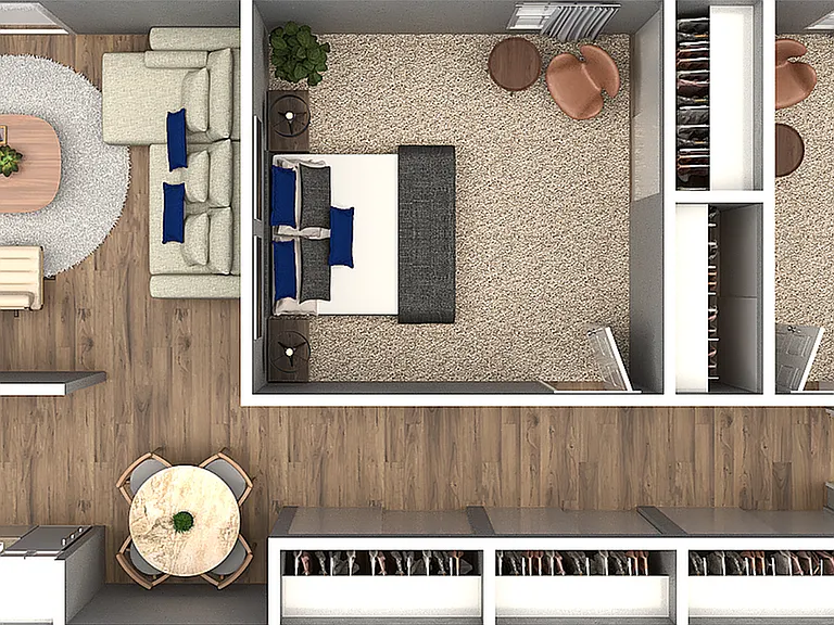 Explore this contemporary apartment layout designed for modern living and comfort. Explore this contemporary apartment layout designed for modern living and comfort.