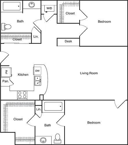 Floor plan Two Bedroom - B