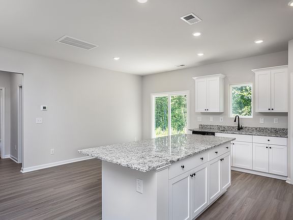 Spacious kitchen island.