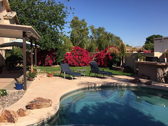 backyard pool and lawn
