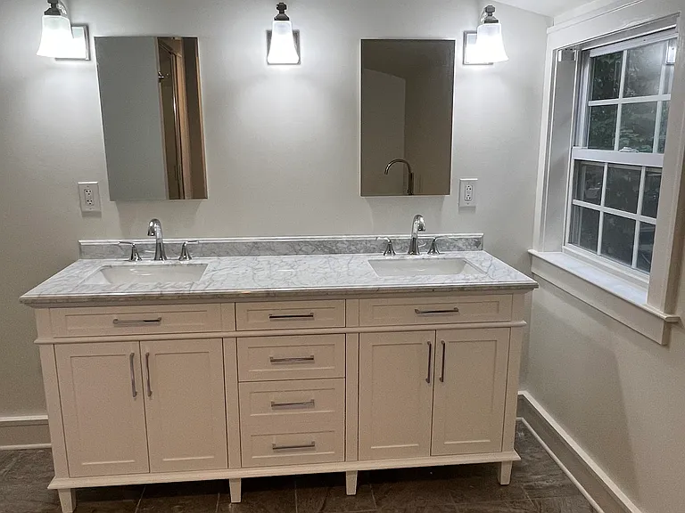 Pretty new double vanity in primary bath