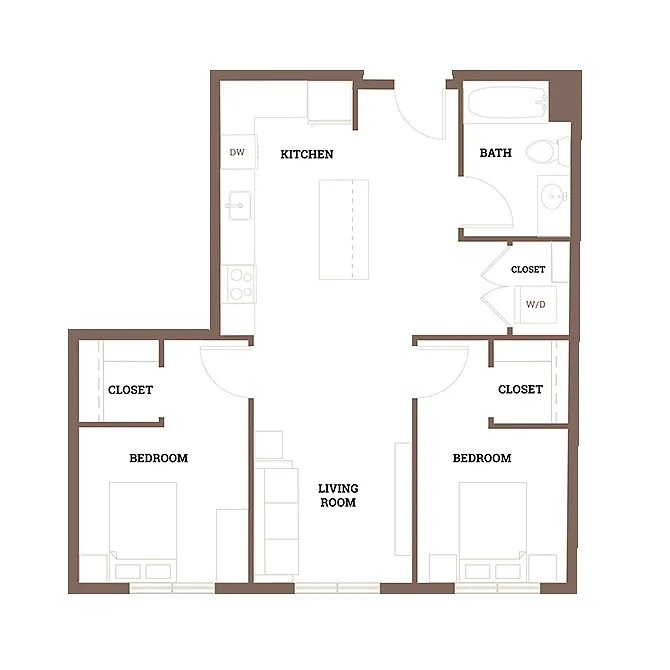 Floor plan 2 Bedroom A