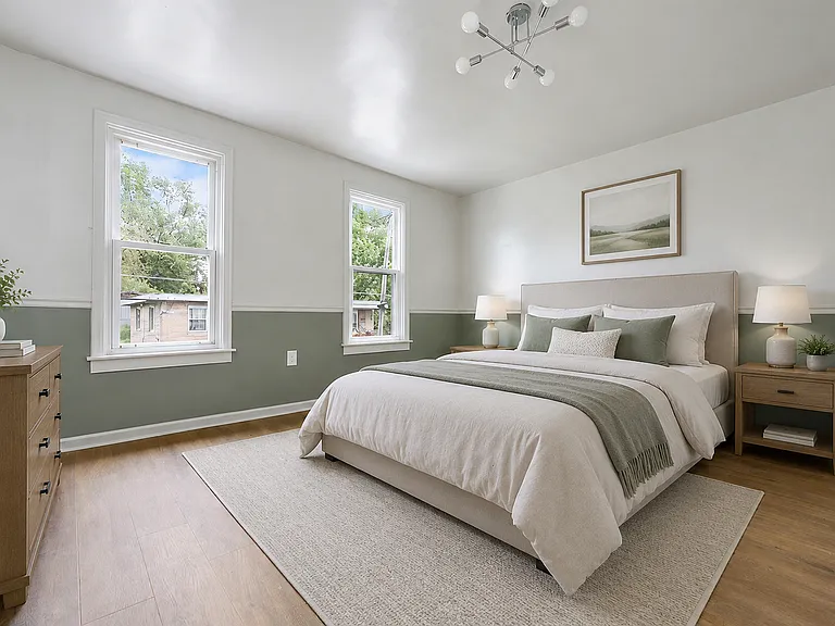 Virtually staged bedroom
