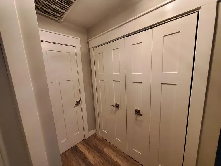 Hallway Laundry and Linen Closet