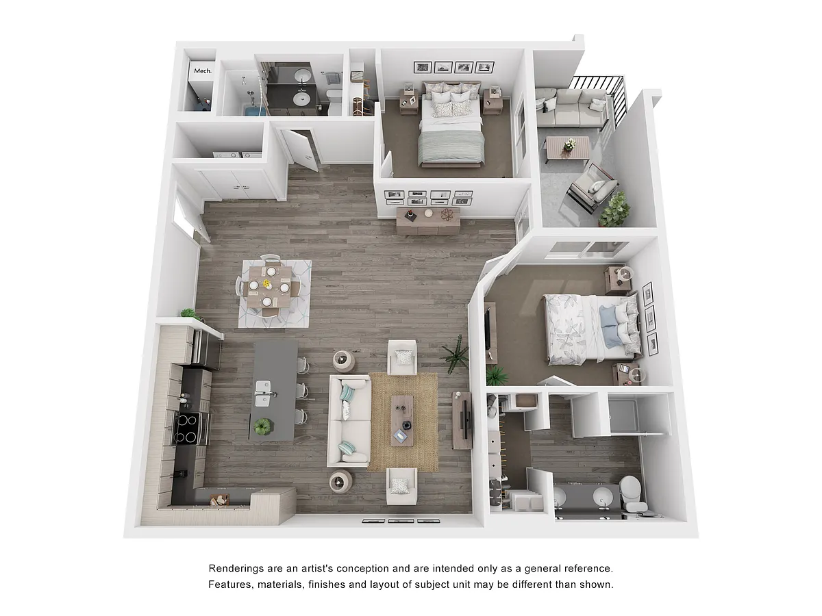 Floor plan 2 Bed/2 Bath
