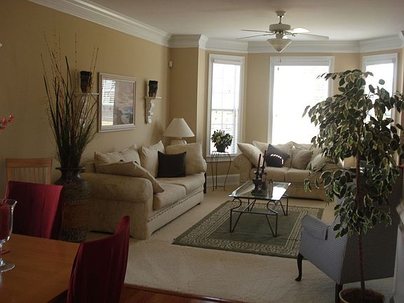 view from formal dining into formal living area