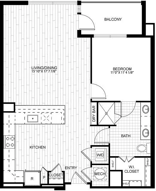Floor plan 1 Bed/1 Bath-T_A06