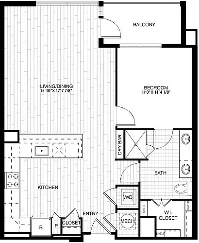 Floor plan 1 Bed/1 Bath-T_A06