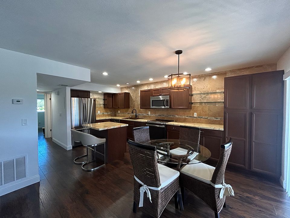 Stainless appliances.
Copper sink