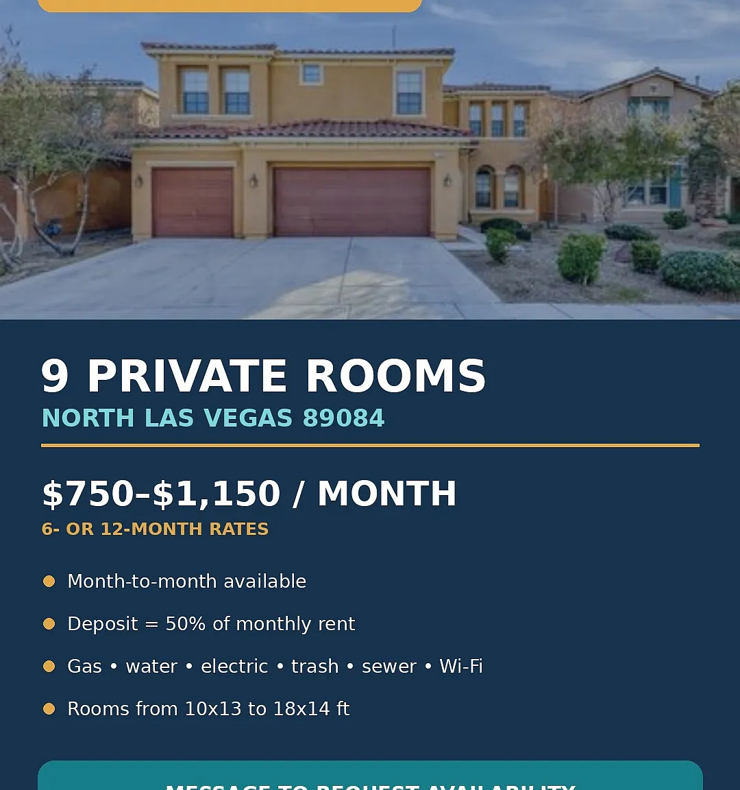 8 bed, $750 — Photo 1