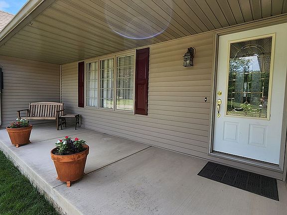 Front porch and entry door