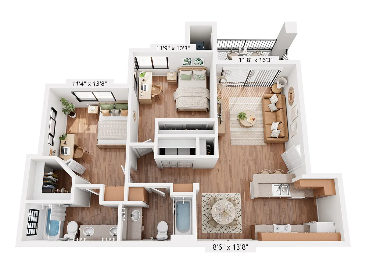 Floor plan 2BR/2BA