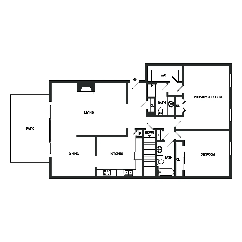 Floor plan Hickory Townhome