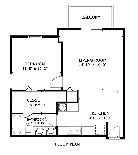 Floor plan 1x1b