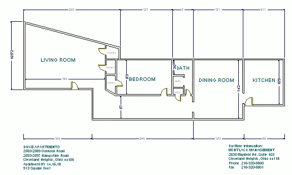 Floor plan 1 Bed 1 Bath